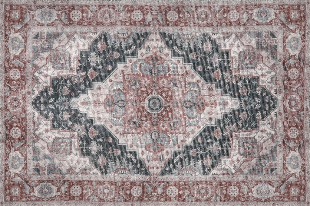 Traditional Persian Printed Carpet – Vintage Floral Rug - Together Carpet
