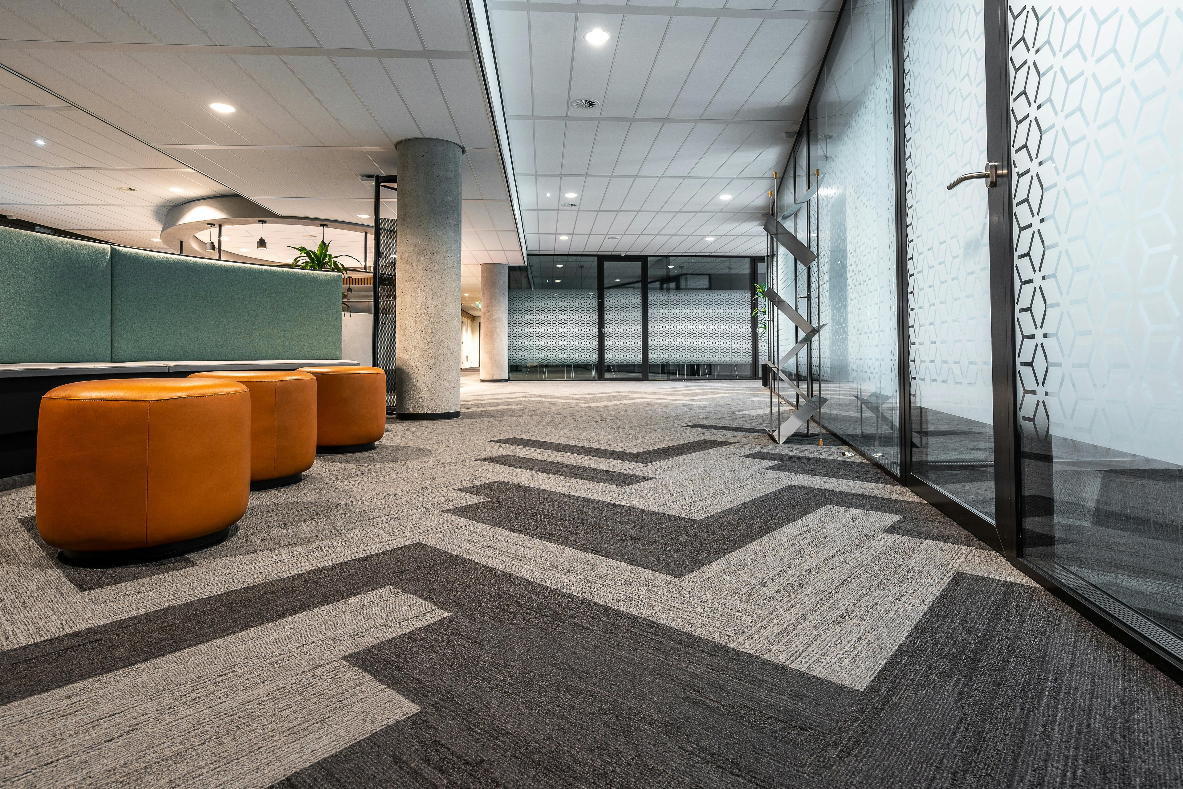Office Area Printed Carpet | Commercial Grade Low-Pile Broadloom | Anti-Fatigue, Stain Resistant, Acoustic Flooring for Workspaces, Cubicles, Meeting Rooms – Custom Size & Logo Available